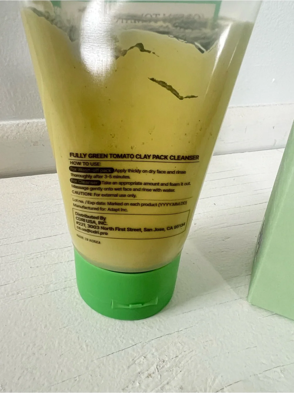 Fully Green Tomato Clay Mask Cleanser, 4.05 fl oz (120 ml)